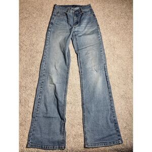 Jag Jeans Womens Light Wash Bootcut Jeans Mid Rise Stretch Leather Patch Size 2